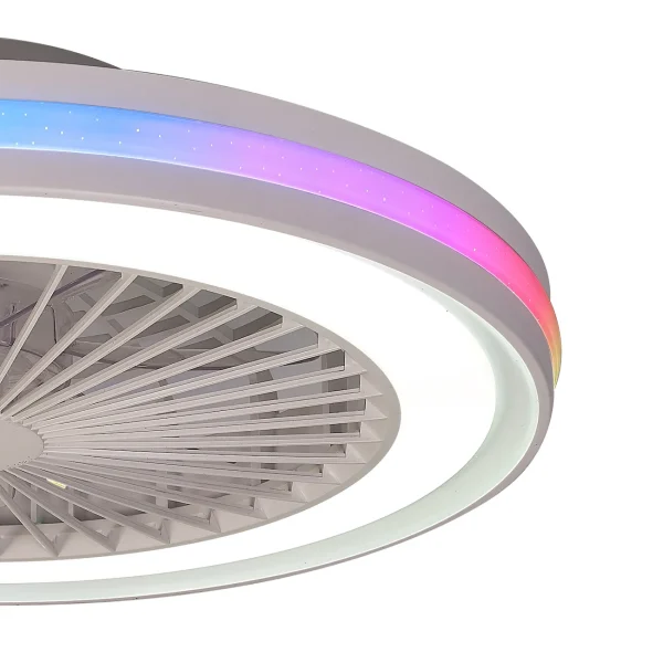 Ventilador de techo Mantra Gamer Blanco Transparentes Luz LED 46,6 cm