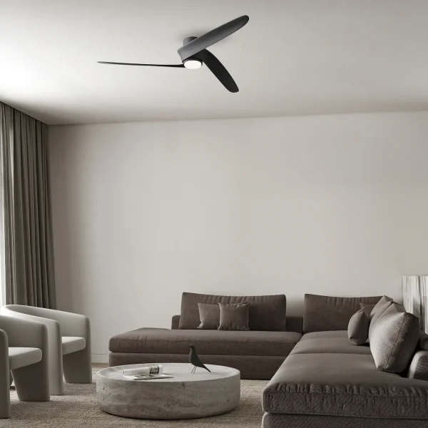 Ventilador de techo Mantra Groenland M Negro Negro Luz LED 122 cm