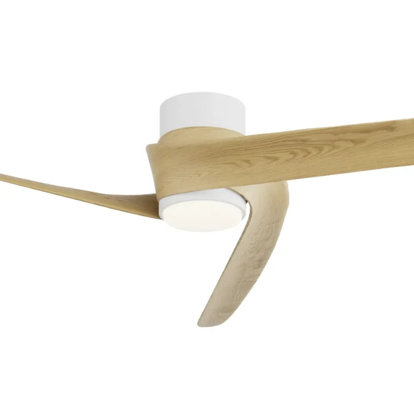 Ventilador Mantra Groenland M Blanco Madera clara Luz LED 122 cm
