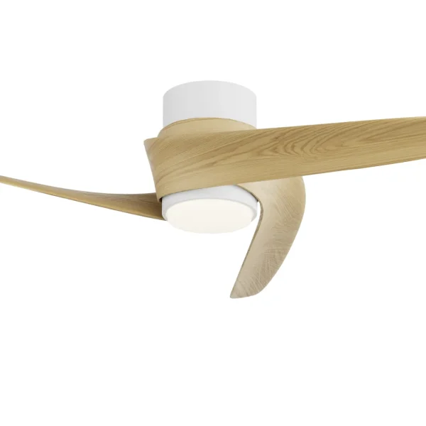 Ventilador Mantra Groenland XS Blanco Madera clara Luz LED 79,5 cm