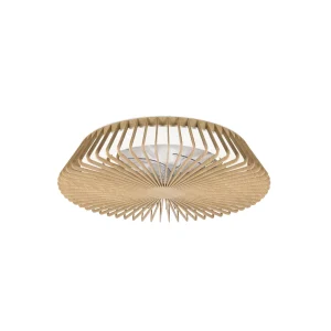 Ventilador Mantra Himalaya Blanco y madera Transparentes Luz LED 63 cm