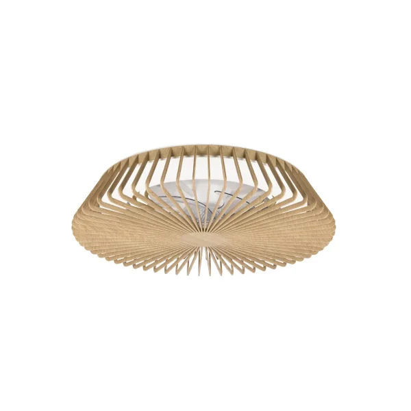 Ventilador Mantra Himalaya Blanco y madera Transparentes Luz LED 63 cm
