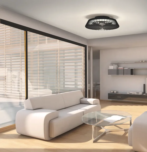 Ventilador de techo Mantra Himalaya Negro Transparentes Luz LED 63 cm