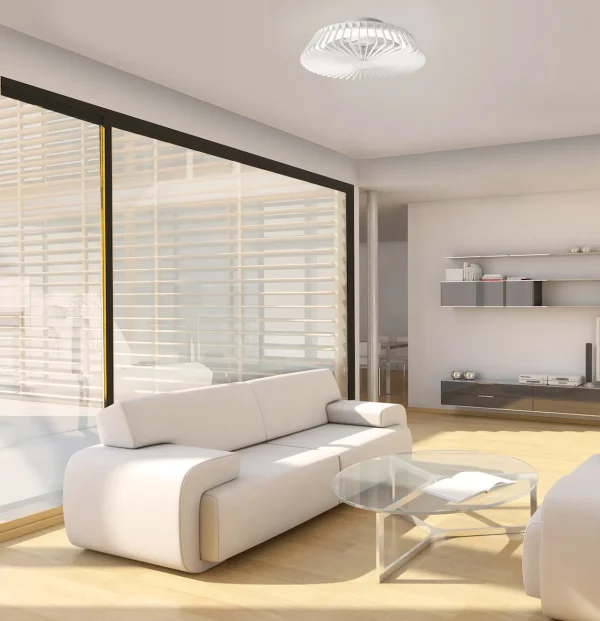 Ventilador Mantra Himalaya MINI Blanco Transparentes Luz LED 53 cm