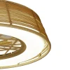 Ventilador Mantra Indonesia MINI Blanco y ratan Transparentes Luz LED 56 cm