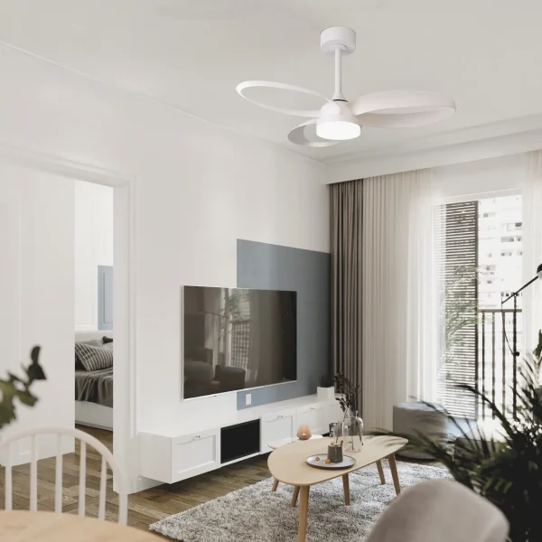 Ventilador de techo Mantra Infinity Fan Blanco Blanco Luz LED 92,5 cm