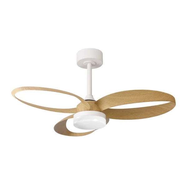 Ventilador Mantra Infinity Fan Blanco Madera clara Luz LED 92,5 cm