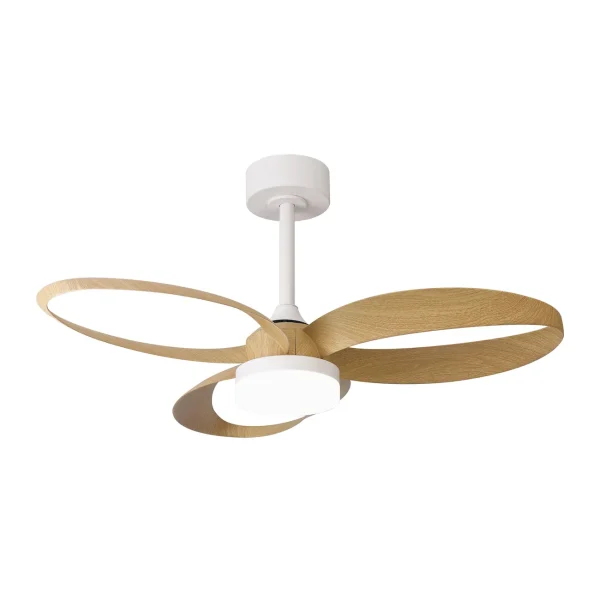 Ventilador Mantra Infinity Fan Blanco Madera clara Luz LED 92,5 cm