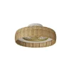 Ventilador Mantra Kilimanjaro MINI Blanco y ratan Transparentes Luz LED 58,5 cm