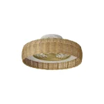 Ventilador Mantra Kilimanjaro MINI Blanco y ratan Transparentes Luz LED 58,5 cm