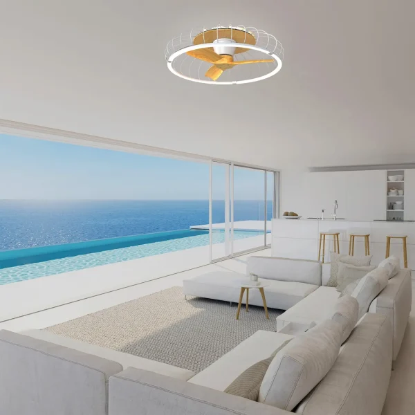 Ventilador de techo Mantra Nature Blanco Madera clara Luz LED 79 cm