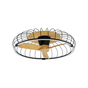 Ventilador de techo Mantra Nature Negro Madera clara Luz LED 79 cm