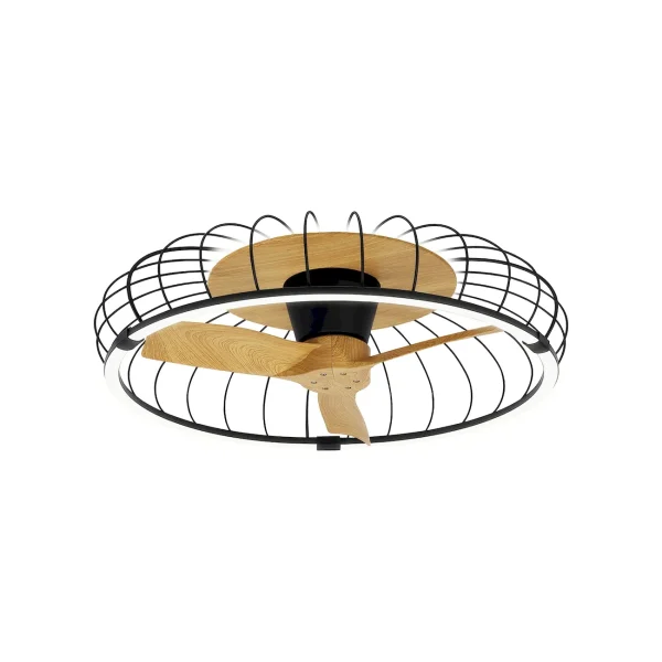 Ventilador de techo Mantra Nature Negro Madera clara Luz LED 79 cm