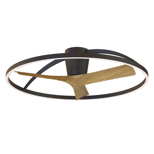 Ventilador de techo Mantra Nepal II Negro Madera clara Luz LED 100 cm