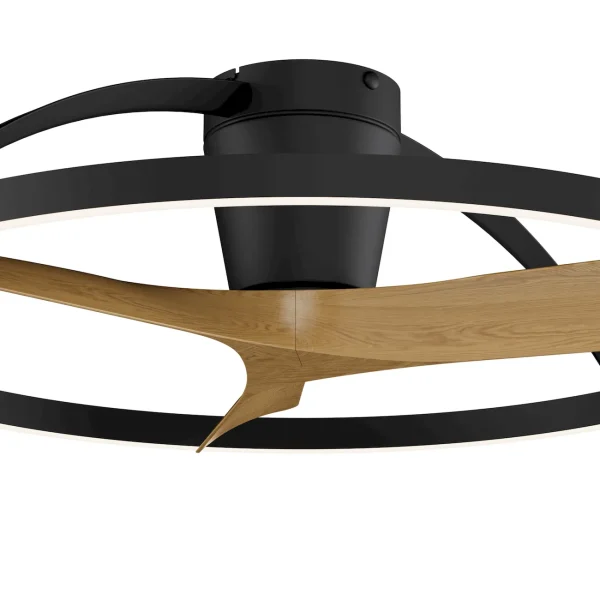 Ventilador de techo Mantra Nepal II Negro Madera clara Luz LED 100 cm