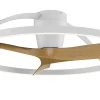 Ventilador Mantra Nepal II MINI Blanco Madera clara Luz LED 75 cm