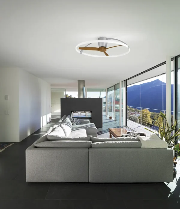 Ventilador de techo Mantra Nepal Plata Madera oscura Luz LED 105 cm
