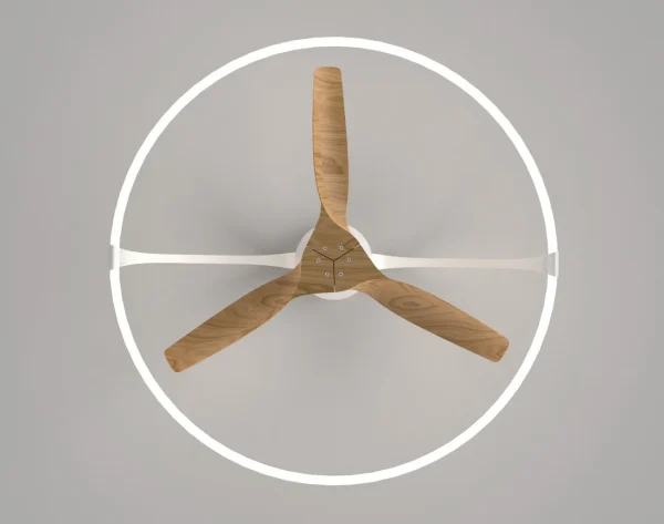 Ventilador de techo Mantra Nepal Blanco Madera clara Luz LED 105 cm