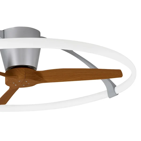 Ventilador de techo Mantra Nepal Plata Madera oscura Luz LED 105 cm
