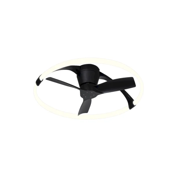 Ventilador de techo Mantra Nepal MINI Negro Negro Luz LED 74,1 cm
