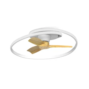 Ventilador de techo Mantra Ocean Blanco Madera clara Luz LED 78 cm