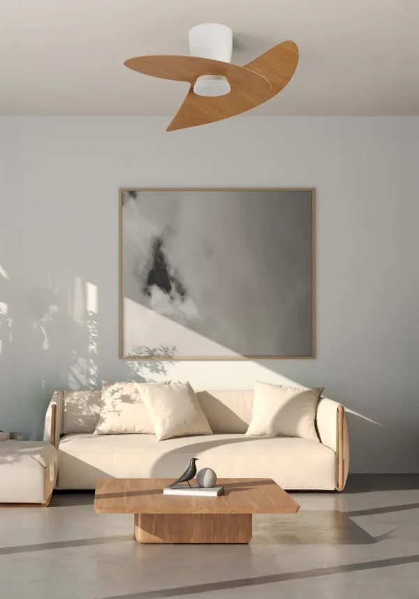 Ventilador de techo Mantra Ona Blanco Madera Luz LED 70 cm