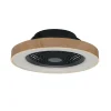 Ventilador Mantra Tibet Negro y madera Transparentes Luz LED 65 cm