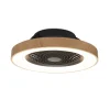 Ventilador Mantra Tibet Negro y madera Transparentes Luz LED 65 cm