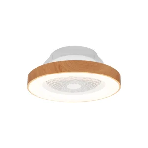 Ventilador Mantra Tibet MINI Blanco y madera Transparentes Luz LED 53 cm