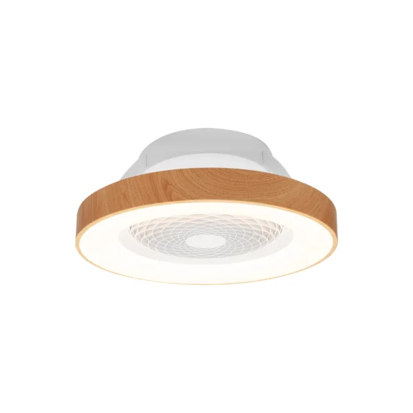 Ventilador Mantra Tibet MINI Blanco y madera Transparentes Luz LED 53 cm