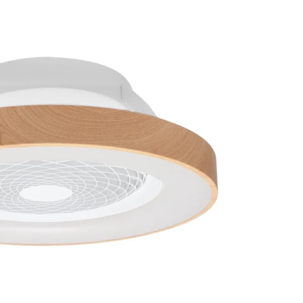 Ventilador Mantra Tibet MINI Blanco y madera Transparentes Luz LED 53 cm