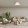Ventilador Mantra Tibet MINI Blanco y madera Transparentes Luz LED 53 cm