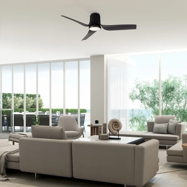 Ventilador de techo Mantra Ushuaia Negro Negro Luz LED 133,5 cm