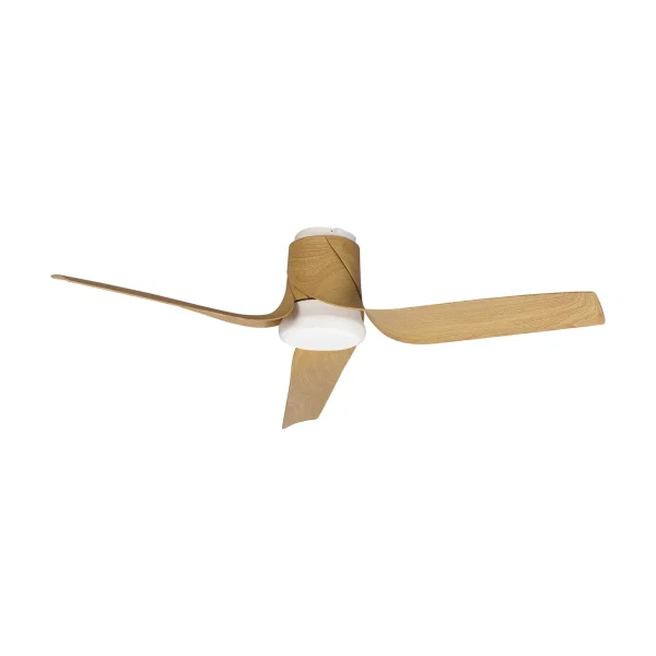 Ventilador Mantra Ushuaia Blanco Madera clara Luz LED 133,5 cm