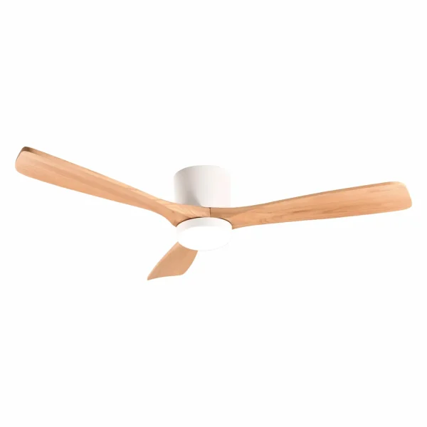Ventilador Mimax Celestine blanco madera luz LED 132 cm