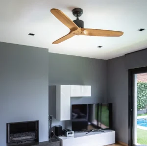 Ventilador Mimax Etesian Gris madera Sin luz 132 cm