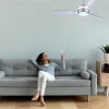 Ventilador de techo Mimax Garbi Plata Transparente LED 127 cm