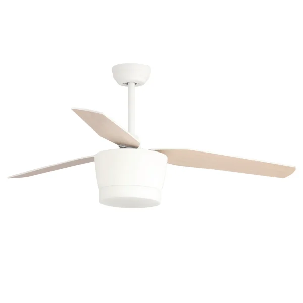 Ventilador de techo Mimax Levanto blanco madera LED 132 cm