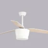 Ventilador de techo Mimax Levanto blanco madera LED 132 cm