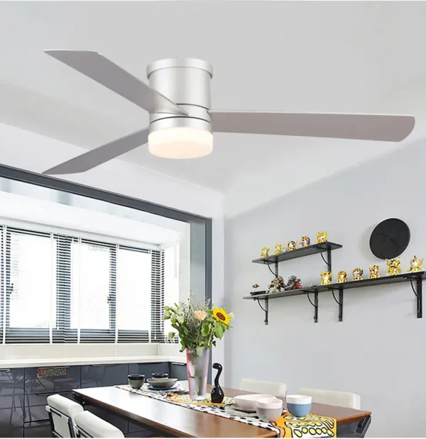 Ventilador de techo Mimax Zonda plata luz LED 132 cm