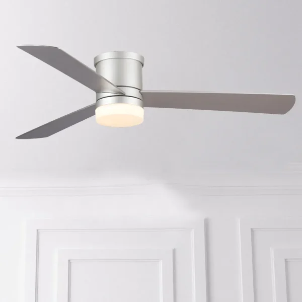 Ventilador de techo Mimax Zonda plata luz LED 132 cm