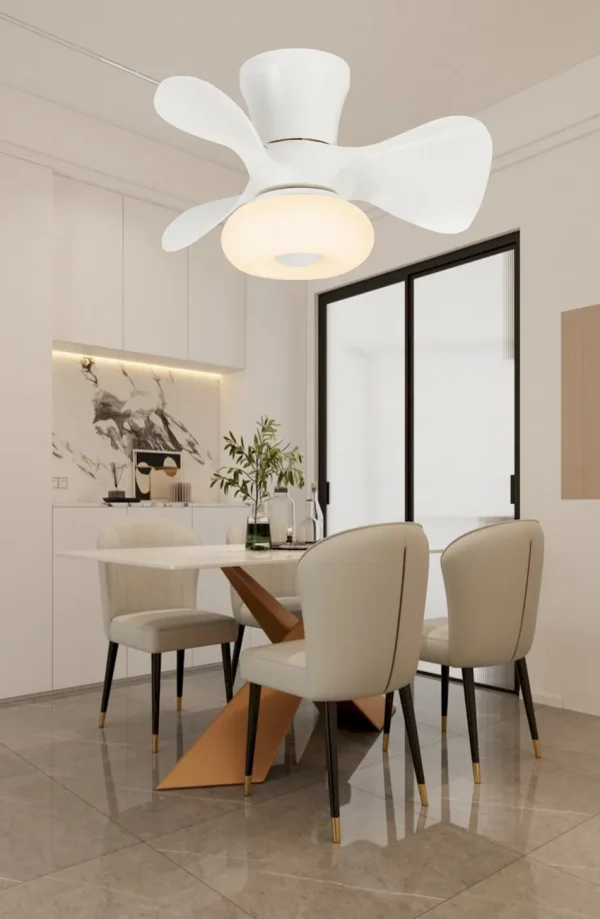 Ventilador de techo P&B Dubi blanco madera LED 55 cm
