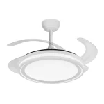 Ventilador retráctil Abrila Bandido blanco luz LED 48-107 cm