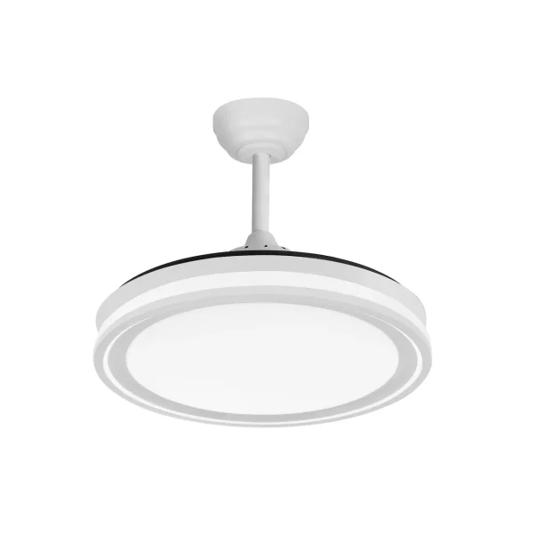 Ventilador retráctil Abrila Bandido blanco luz LED 48-107 cm