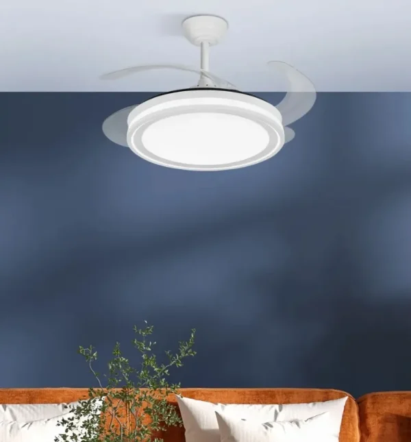 Ventilador retráctil Abrila Bandido blanco luz LED 48-107 cm