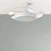 Ventilador retráctil Abrila Bayomo blanco luz LED 50-107 cm