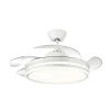 Ventilador retráctil Abrila Bayomo blanco luz LED 50-107 cm