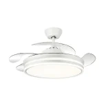 Ventilador retráctil Abrila Bayomo blanco luz LED 50-107 cm