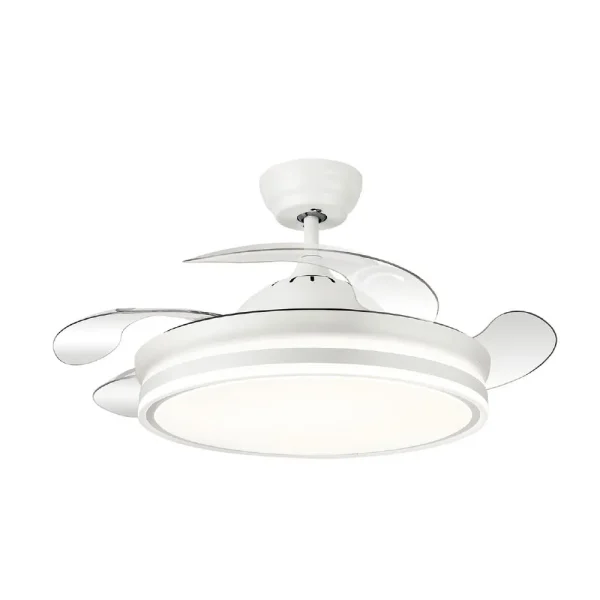 Ventilador retráctil Abrila Bayomo blanco luz LED 50-107 cm