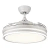 Ventilador retráctil Abrila Bayomo blanco luz LED 50-107 cm